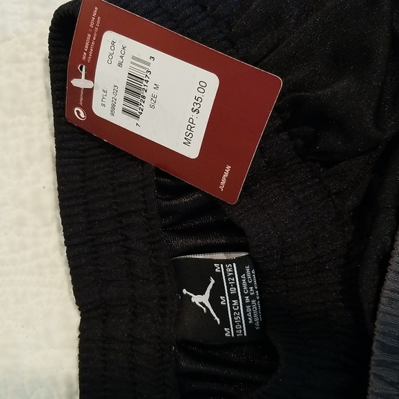 Two pair size M boys air jordan basketball shorts, one black, one gray - Picture 3 of 6